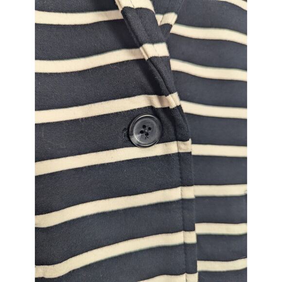 Lane Bryant Black White Striped Jacket Blazer 1 Button Pocket V Plus Size 16 - Picture 4 of 7